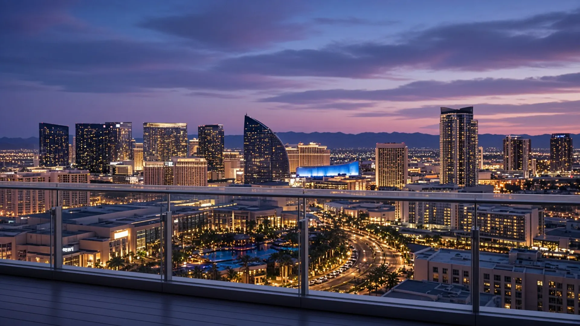 Palms Place Strip-adjacent condotel lifestyle with high-rise balcony and resort pool views