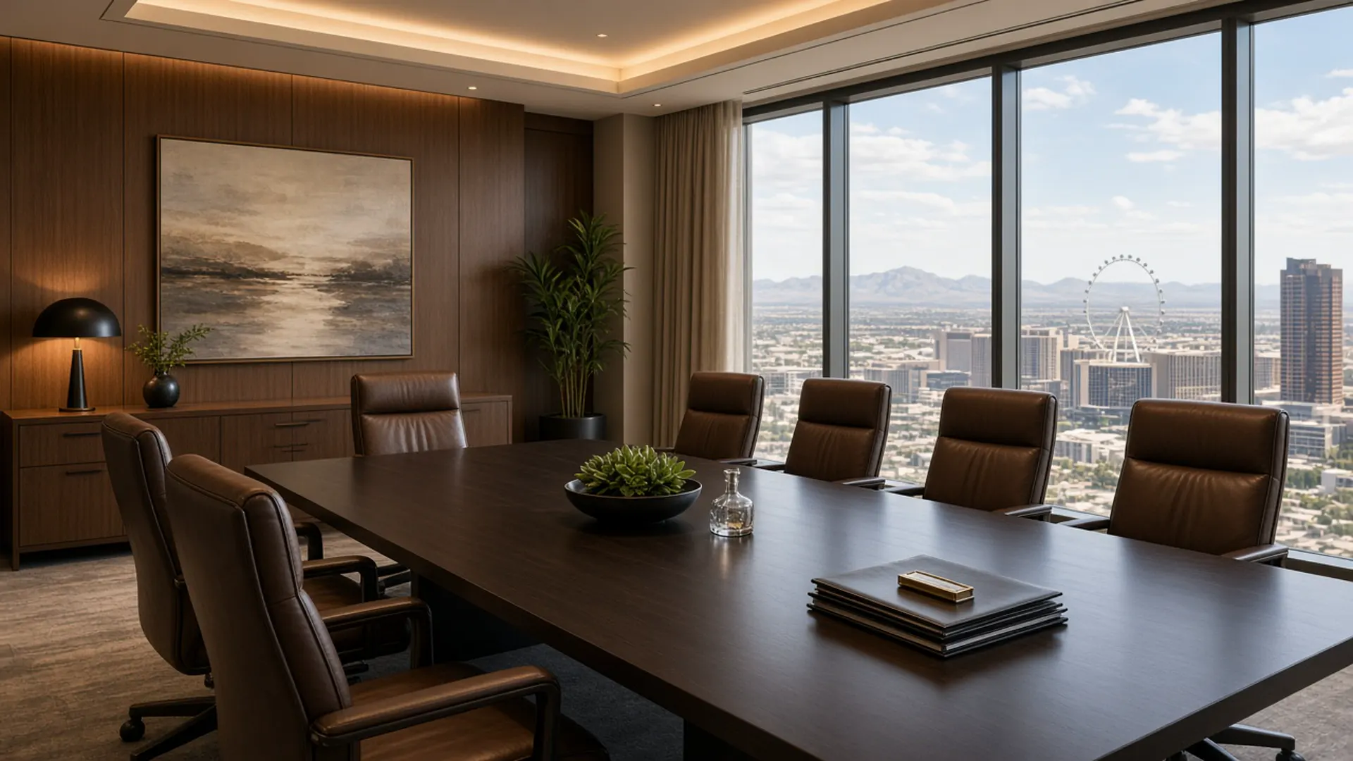 Read Google reviews for Las Vegas Arts District Condos | Homes by Dr. Jan Duffy. Bright Las Vegas real estate conference room with city-view windows representing client reviews